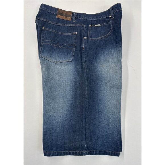 Vintage Webs Shorts Mens 38 Blue Denim Jorts Wide Leg Baggy Hip Hop Skater 90s - Picture 11 of 13